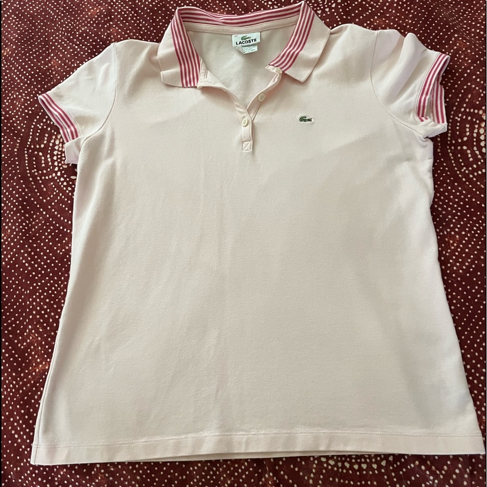 Lacoste pink polo size 44